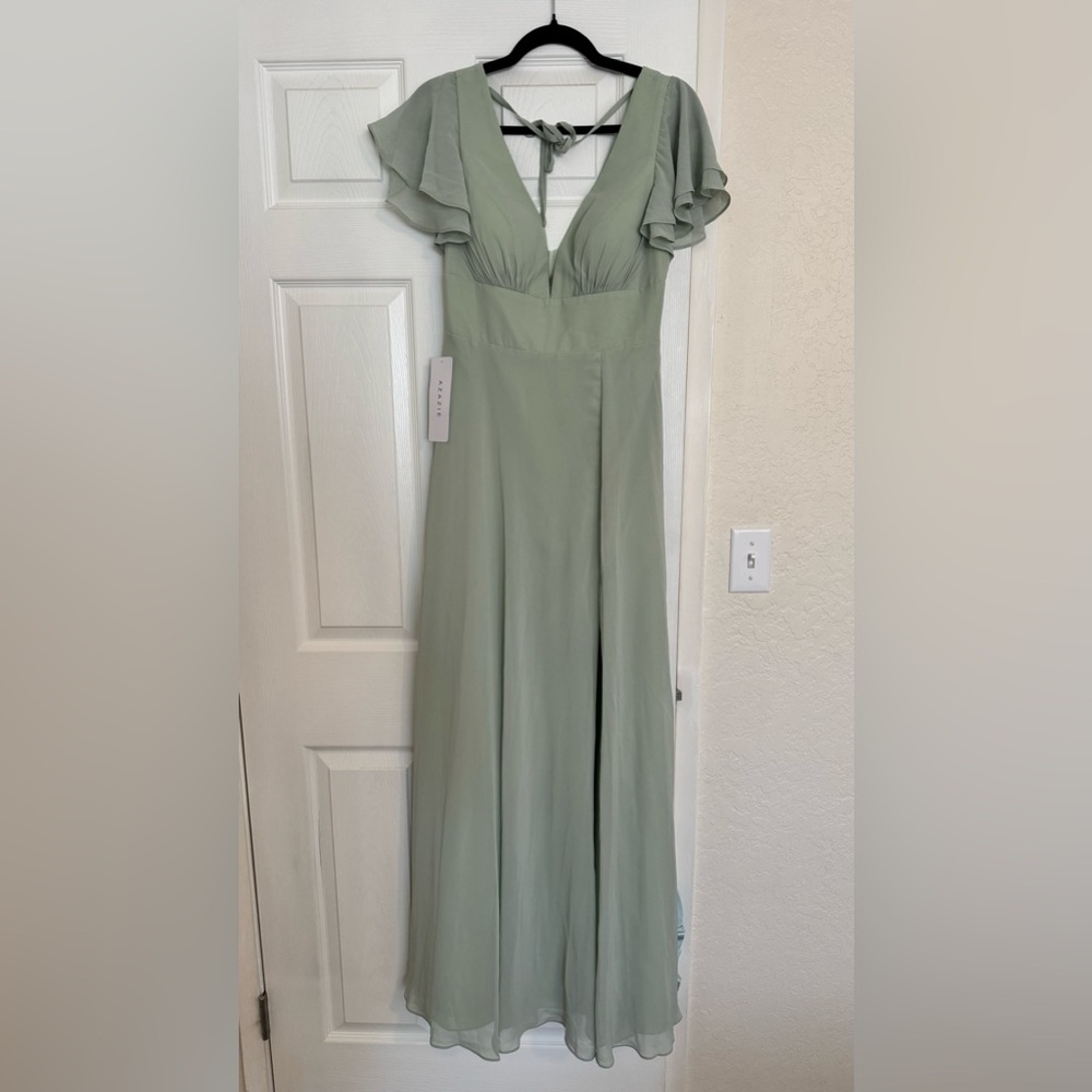 Azazie Ashika Dusty Sage Bridesmaid Dress NWT